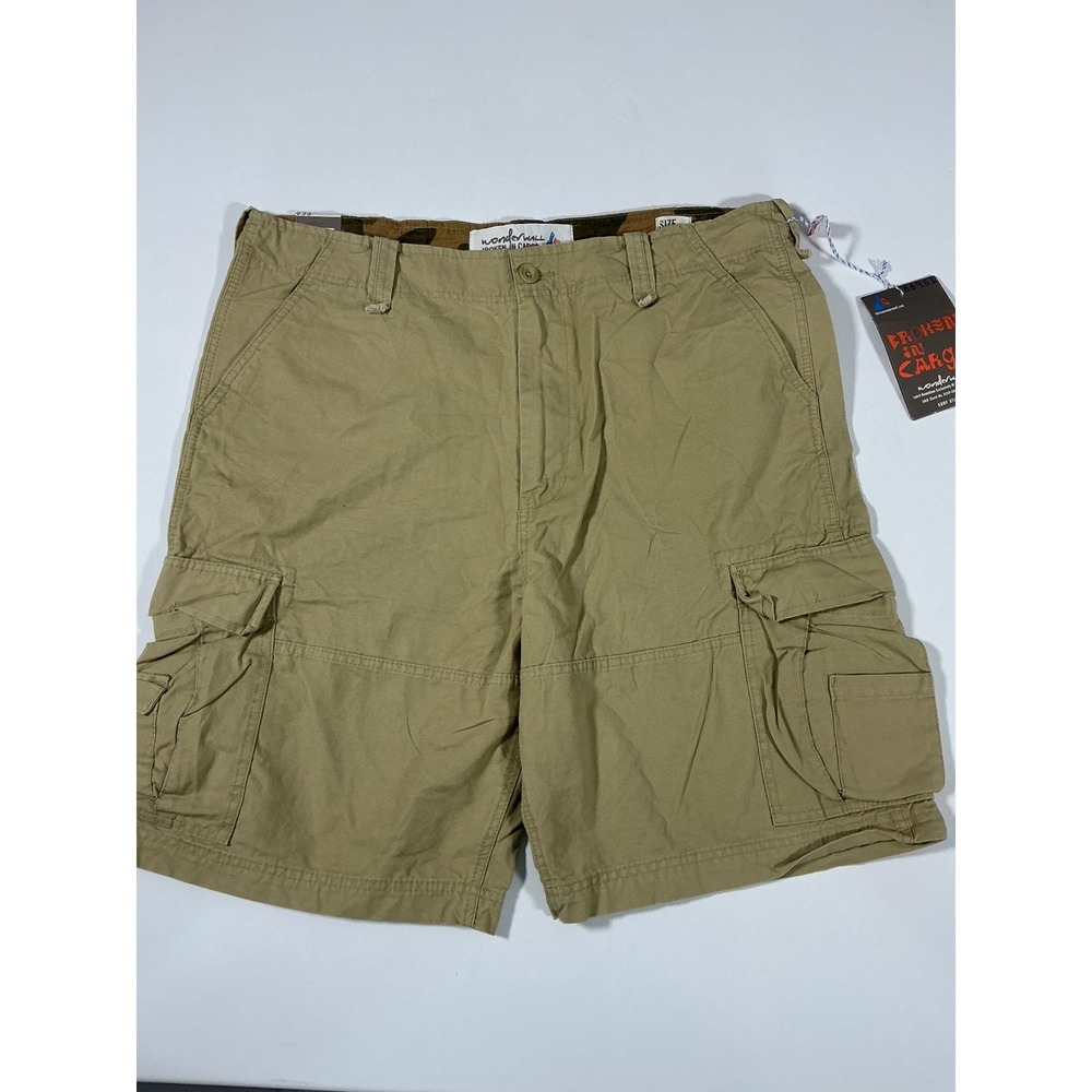 NWT Wonderwall "Broken In" Cargo Shorts Tan Khaki Size 38